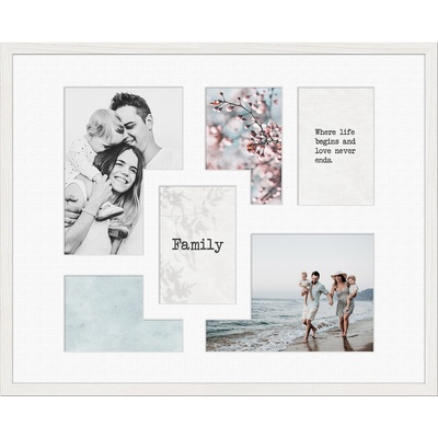 STYLER Рамка за 6 снимки Kyoto с бяло паспарту 40 x 50 см бяла (RA-15127)