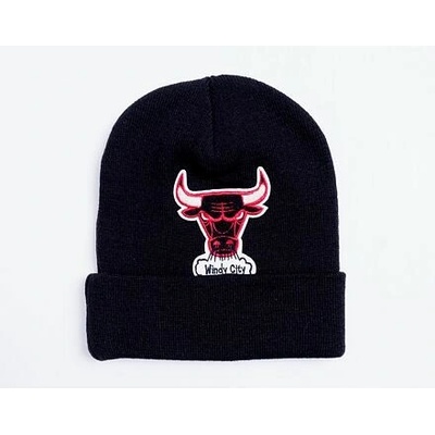 Mitchell & Ness Chicago Bulls Chenille Logo Cuff Knit Black