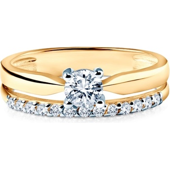 SAVICKI Годежен пръстен Savicki: двуцветно злато, цирконий