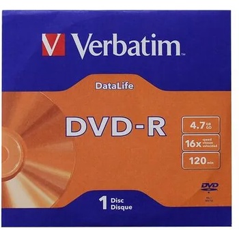 Image 1 of Verbatim DVD-R, 4.7 GB, 16x, AZO покритие, в картонена кутия (043844 / 50)