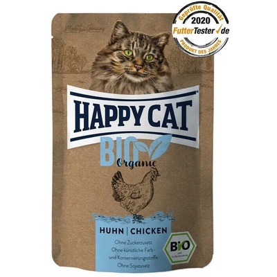 Happy Cat Organic Chicken био пауч за котки с био месо от пиле за възрастни котки 85gr
