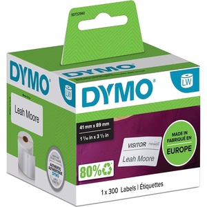 DYMO Етикет за име Бадж 41x89 подвижен бял (300) (S0722560)