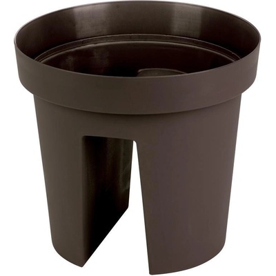 Kvetináč Strend Pro Modern Railing, na zábradlie, 25,5x28cm, hnedý