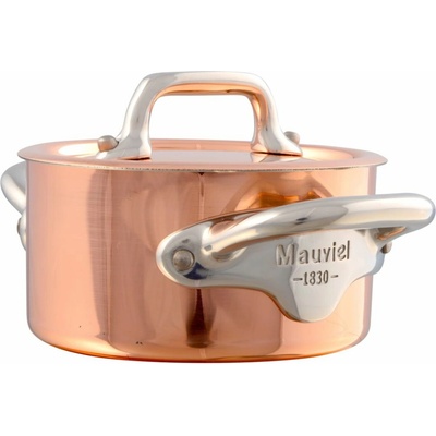 Mauviel Medený kastrólik s pokrievkou a nerezovými uchami, M’Minis, Ø 9 cm / 0,3 l 613009