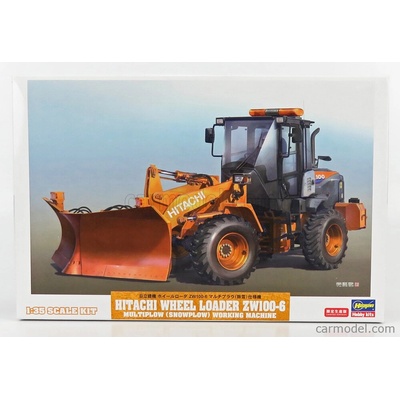 Hasegawa Hitachi fiat Zw100-6 Ruspa Gommata Tractor Scraper Spazzaneve Snowplow 1:35