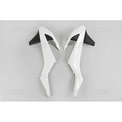 UFO kryty chladiče KTM SX/SXF 16-18 (kromě SX 250 16), EXC/EXCF TPI 17-19, barva OEM (bílá/černá)