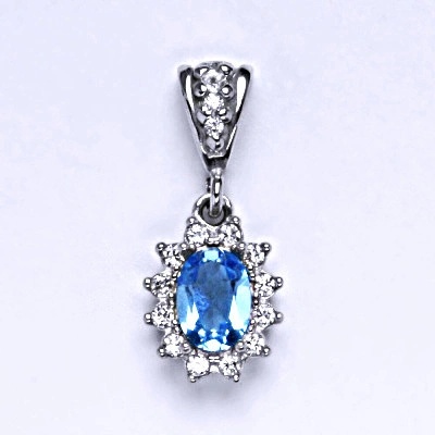 Čištín Stříbrný přívěsek Kate, přírodní topaz swiss a čiré zirkony P 1480/2