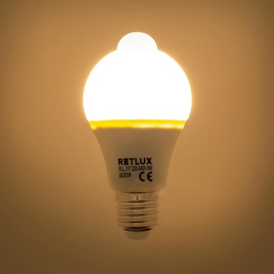 Retlux Žiarovka LED E27 8W A60 biela teplá RLL 317 PIR