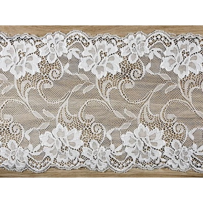 Dekoratívna čipka 0.15x9m belavá II