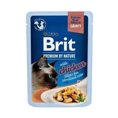 12ks BRIT Premium Cat Delicate Fillets in Gravy with Chicken for Sterilised 85 g