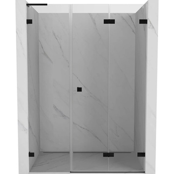 Mexen Lunar-F L сгъваеми душ врати, десни 150 cm, прозрачни, черни - 836SL-150-050-70-00-P (836SL-150-050-70-00-P)