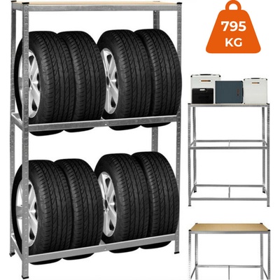 Jurhan Regál Tyre 120 x 40 x 180 cm strieborná bledohnedá 55192