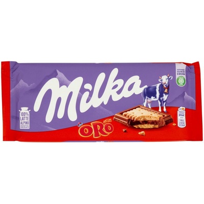 Milka mliečna čokoláda s kúskami sušienok Oro Saiwa 87 g