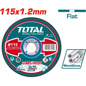 TOTAL Диск за рязане на INOX TOTAL, Ø 115 x 1.2 x 22.2 мм (TL TAC2211151)