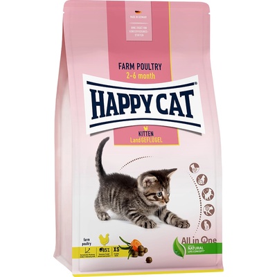 Happy Cat 2x4kg Happy Cat Young Kitten Country Poultry суха храна за котки