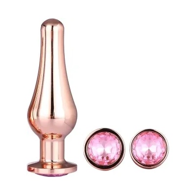 DreamToys Комплект от 3 бр. анални разширители с кристал Gleaming Love розово злато