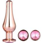 DreamToys Комплект от 3 бр. анални разширители с кристал Gleaming Love розово злато
