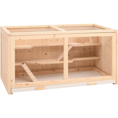 vidaXL Klec pro křečky 89,5 × 45 × 45 cm masivní jedlové dřevo 9799.172381