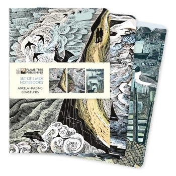 Flame Tree Publishing Angela Harding: Coastlines Set of 3 Midi Notebooks