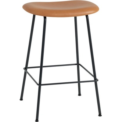 Muuto Fiber Stool 65cm tube base + cognac leather