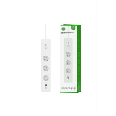 WOOX Smart Home разклонител - R6132 (3 гнезда Schuko, IP20, 16 A, 2xUSB 2.0, 2xUSB-C, мониторинг на енергопотреблението, 1, 5 м) (R6132)