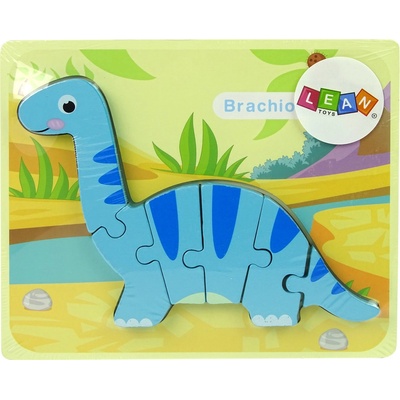 Lean Toys puzzle Brachiosaurus modrá