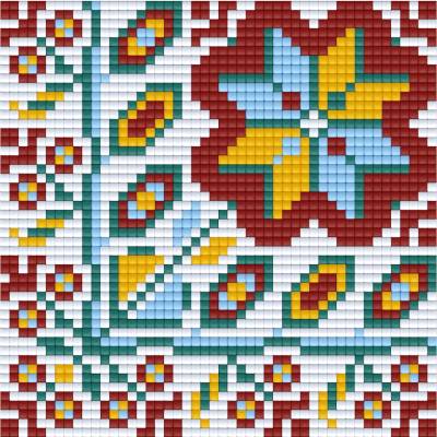 Bright Toys Мозайка с пиксели - Българска шевица, 48x48 пиксела - Мотив 4 (BE48004)