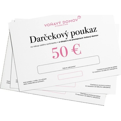 Voňavý domov Darčekový poukaz 50€