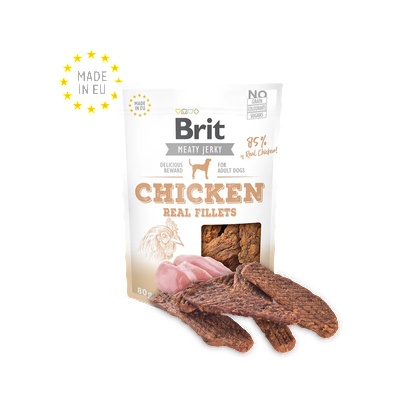 Brit Meat Jerky Snack Chicken Fillets-истинско говеждо и пилешко месо