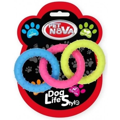 Pet Nova TPR barevné kruhy s výstupky 18,5 cm