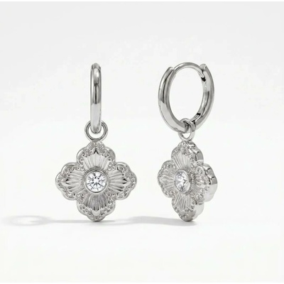 Elanis Jewel Visací náušnice Camelia se zirkonem z chirurgické oceli EJ00874