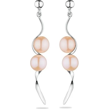 Image 1 of Swan Сребърни обици със сладководни розови перли GE013R Swan