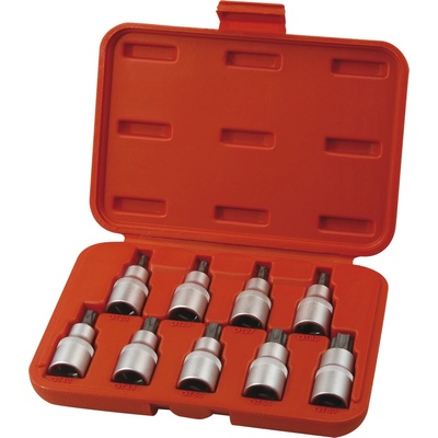 Extol Накрайник за битове 9бр, TORX, 1/2 "x55mm (T20-25-27-30-40-45-50-55-60), CrV/S2