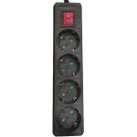 EUROLAMP РАЗКЛОНИТЕЛ 4 ГНЕЗДА, КЛЮЧ, ДЕТСКА ЗАЩИТА, ЧЕРЕН, 1.5М