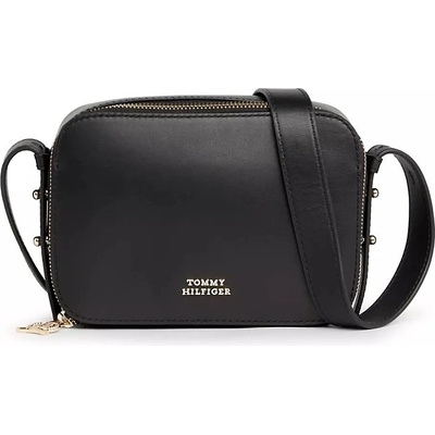Tommy Hilfiger Leather Metal Logo Small Crossover Bag BDS/002 Black