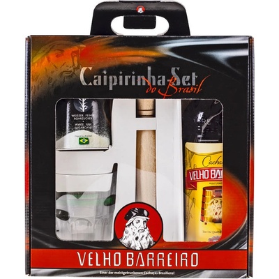 Velho Barreiro Caipirinha Silver 39% 0,7 l (dárkové balení 1 sklenice)