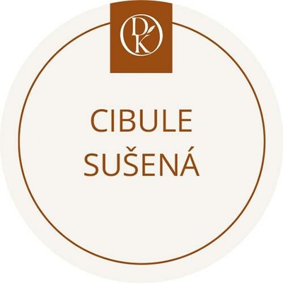 Davídkovo koření Etiketa Cibule sušená béžová průměr 4,5 cm 1 ks