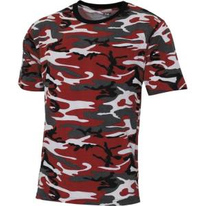 MFH Американска тениска Streetstyle, червено-камуфлажна (00131I)