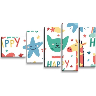 Sablio Obraz - 5-dílný Happy day - 100x60 cm