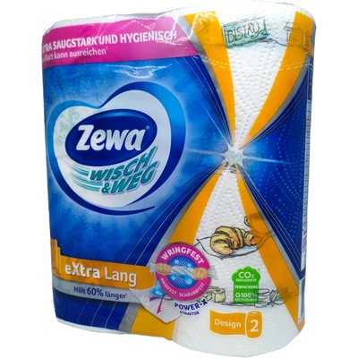 Zewa кухненска ролка, Extra Lang. Design, 2 броя х 200гр