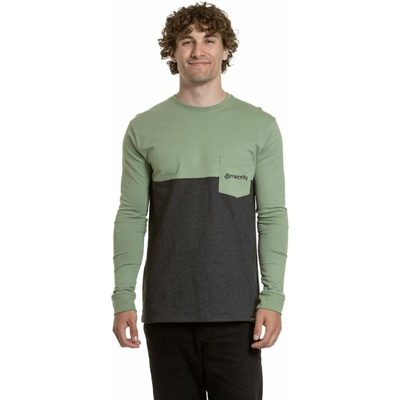 Meatfly мъжка тениска с дълъг ръкав Harvey Basil / Charcoal Heather Meatfly | Cheren | МЪЖЕ | L