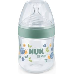 Nuk Шише със силиконов биберон NUK for Nature - 150 ml, размер S, Зелено (10743074) - ozone