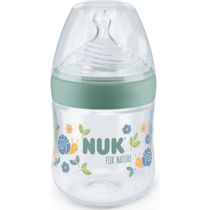 Nuk Шише със силиконов биберон NUK for Nature - 150 ml, размер S, Зелено (10743074) - ozone