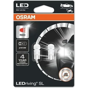 Image 1 of OSRAM LEDriving - W2.1x9.5d - W5W / RED - 2825DRP (0316) (1692)- комплект 2бр (2825DRP)