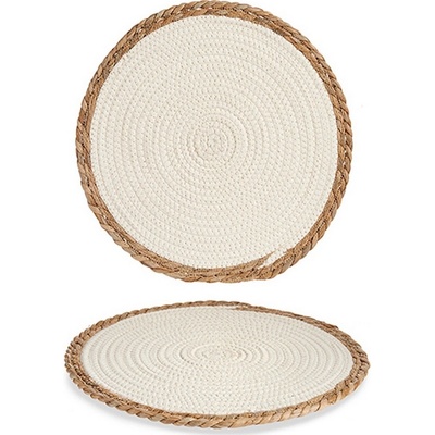 Gift Decor Prostírání Bílý/Kaštanová Přírodní Bílý 35x1x35cm – Zbozi.Blesk.cz