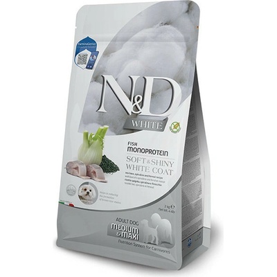 N&D White Dog Adult Medium & Maxi Sea Bass Spirulina & Fennel 7 kg