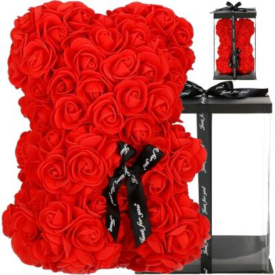 Medvídek z růží 30 cm, červený SPRINGOS ROSE BEAR