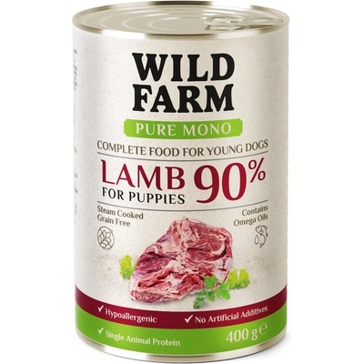 WILD FARM PURE MONO Lamb Puppy 400 г - монопротеинова храна за кученца
