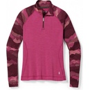 Smartwool Womens Classic Thermal Merino Base Layer Pattern 1/4 Zip festive fuchsia mountain scape