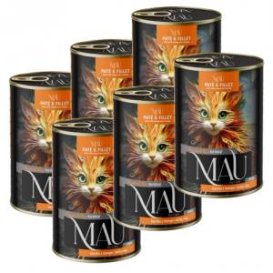 Dolina Noteci MAU Paté & Fillet CAT kitten - консерва за подрастващи котенца с патица, манго и шипки 6 бр x 400 гр - Полша 11868407